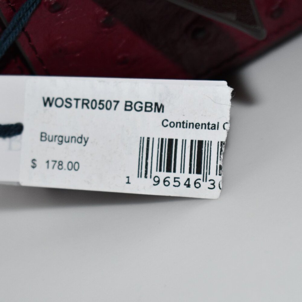 Dooney & Bourke Ostrich Continental Snap Clutch Wallet in Burgundy #WOSTR0507 NW - Picture 6 of 7